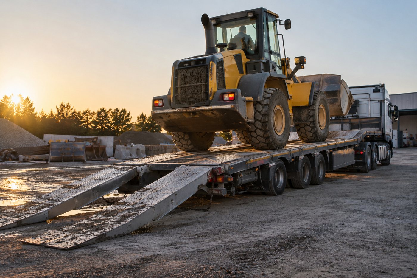 Baumaschinentransport